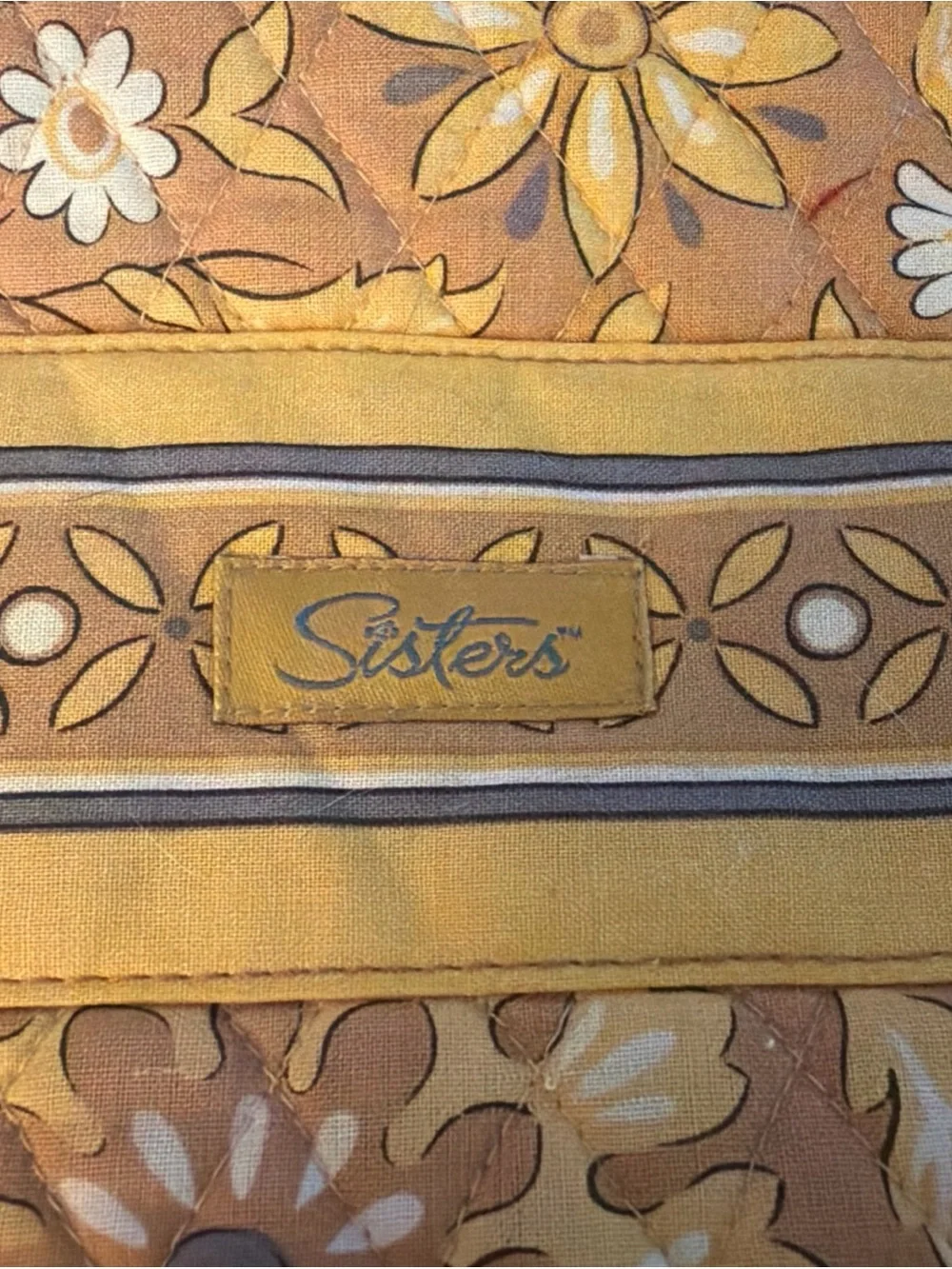 Longaberger Yellow Floral Quilted Backpack